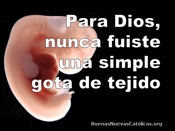 Para Dios, nunca fuiste una gota de tejido