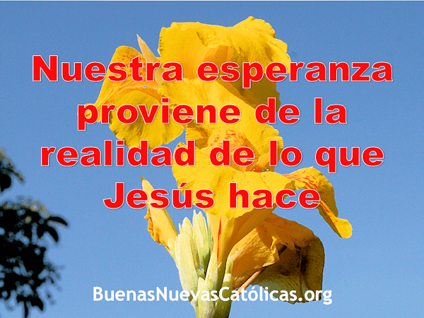 Nuestra esperanza proviene de la realidad de lo que Jesús hace
